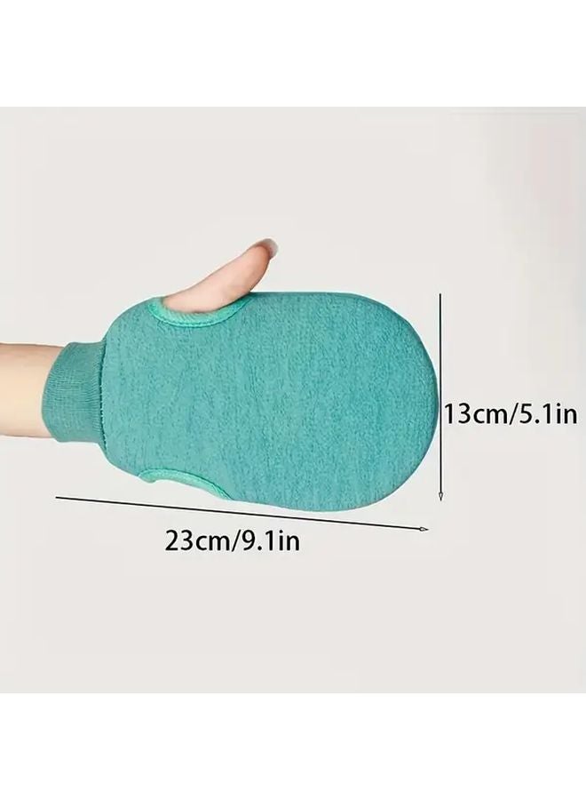 Green Exfoliating Shower Mitt Dual Sided Body Scrubber Glove For Massage And Bath - Image 4